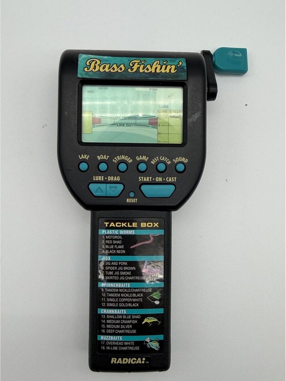 Radica Bass Fishin’ Electronic Handheld Fishing Game Model 3732 Tested Works